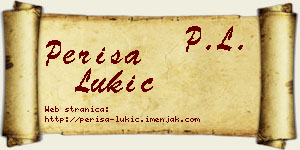 Periša Lukić vizit kartica